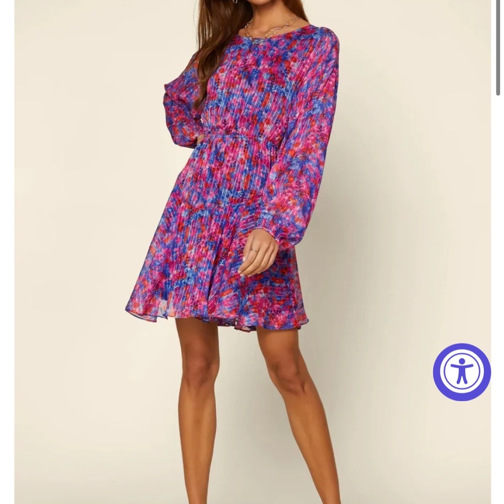 ELLA MINI DRESS - COBALT/HOT PINK